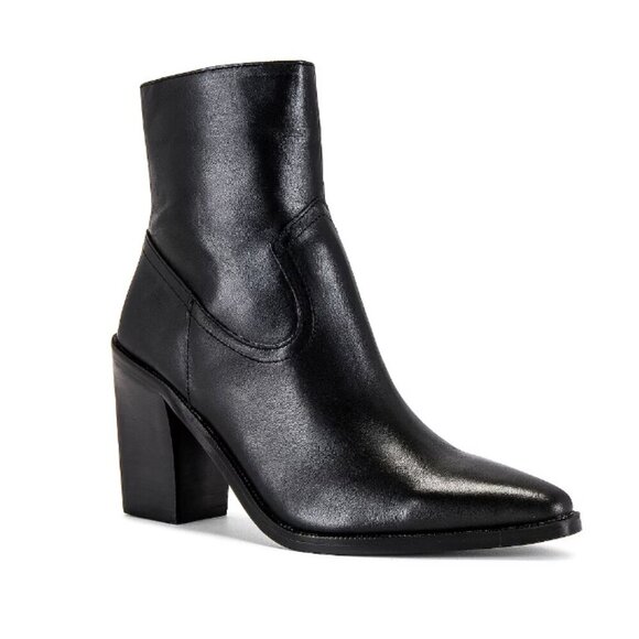New Steve Madden Elene Block Heel Leather Ankle Boot Size 9 - Picture 1 of 1